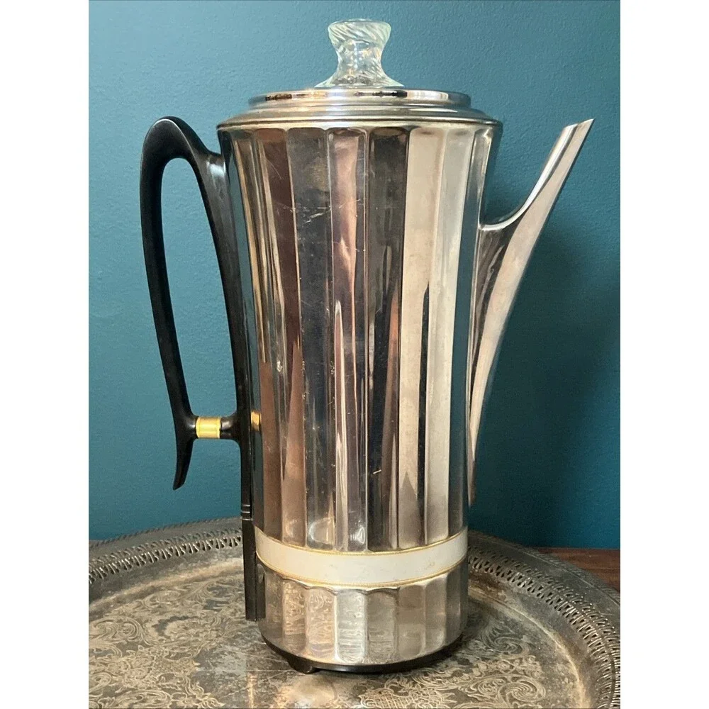 Vintage Universal 4582 Coffeematic Chrome Percolator Coffee Maker NO CORD Parts